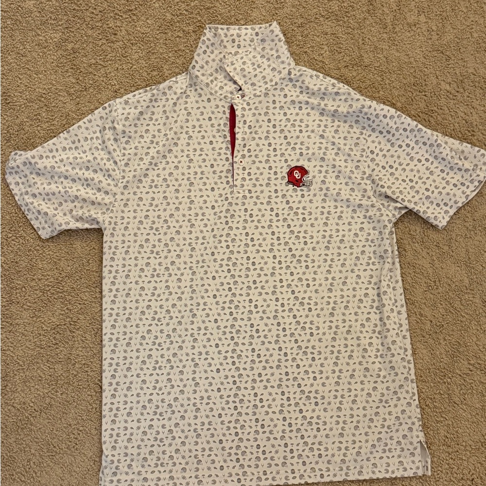 Men's Oklahoma White Patterned Polo Shirt